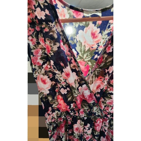KTOO Women Maxi Dress Over Shorts Floral Size Large Lightweight Romper. New - Picture 9 of 12